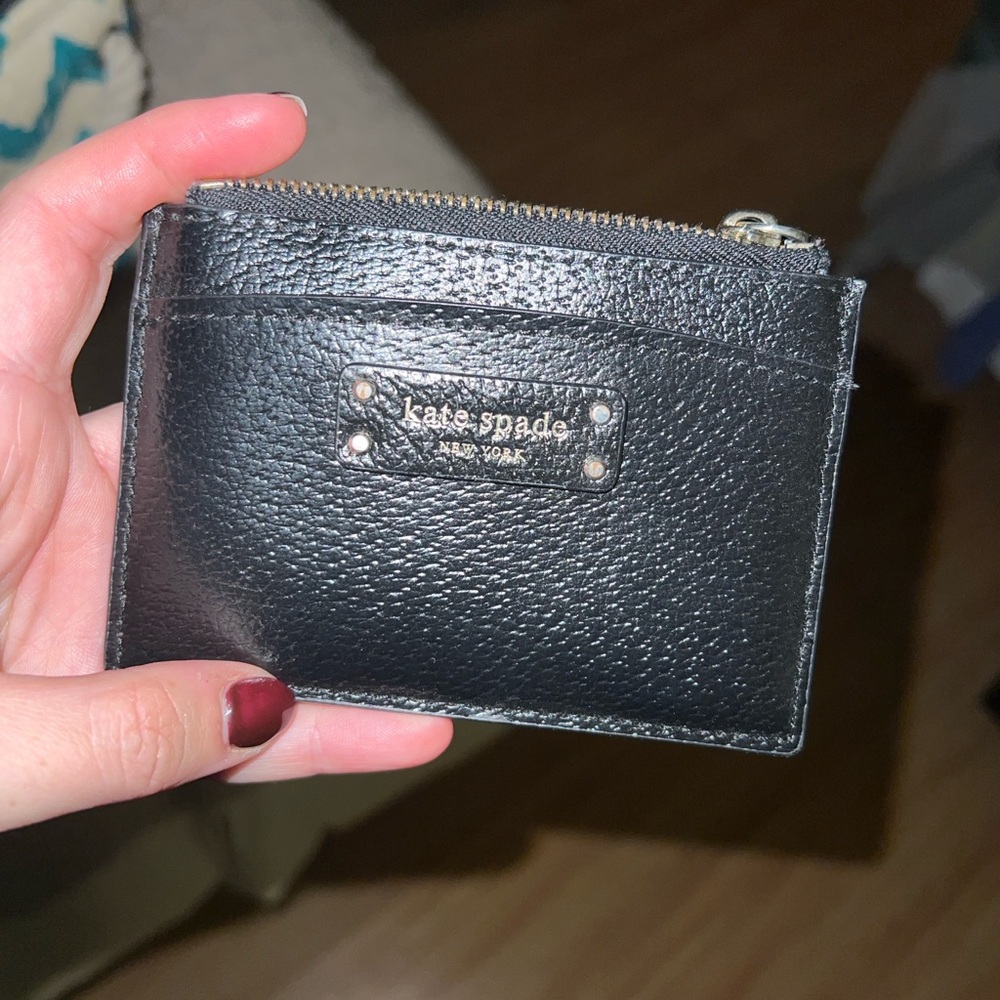 Kate Spade Black Textured Card Wallet